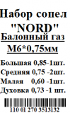 Набор сопел NORD (5шт, жиклеры) под природный и сжиженный газ