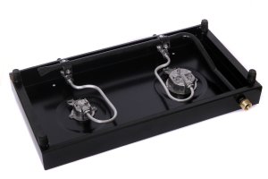 Настольная газовая плита 2-х горелочная (таганок)  универсальная  под балонный и природный газ "ПромТехГаз" ПГ2-01